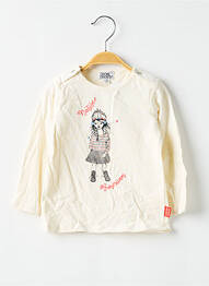 T-shirt coupe droite manches longues beige NANO & NANETTE fille