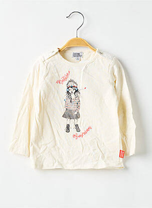 T-shirt coupe droite manches longues beige NANO & NANETTE fille