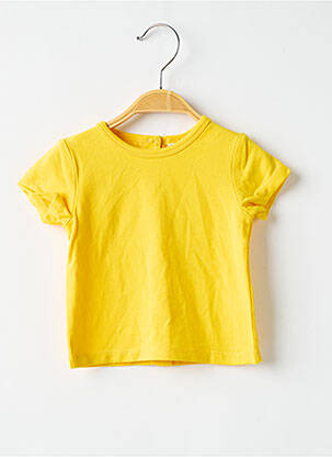 T-shirt coupe droite manches courtes jaune P'TIT BISOU enfant