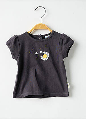 T-shirt coupe droite manches courtes gris P'TIT BISOU fille