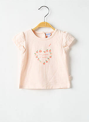 T-shirt fermeture boutonnée au dos manches courtes rose P'TIT BISOU fille