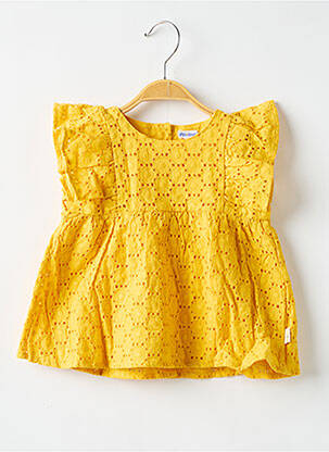 Top jaune P'TIT BISOU pour fille