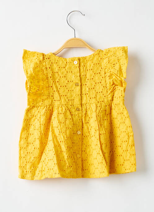 Top jaune P'TIT BISOU pour fille