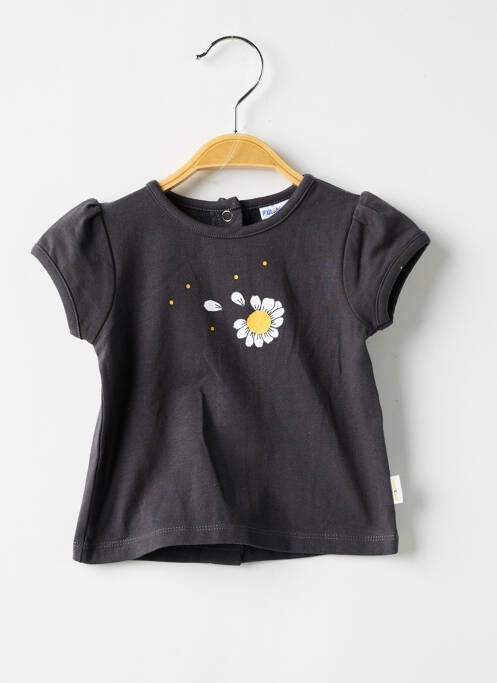 T-shirt gris P'TIT BISOU pour fille