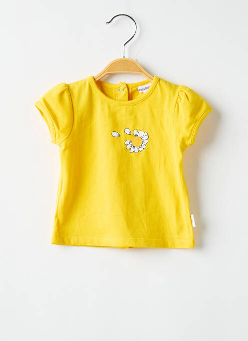 T-shirt jaune P'TIT BISOU pour fille