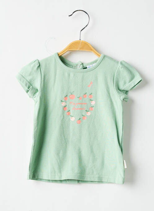 T-shirt vert P'TIT BISOU pour fille