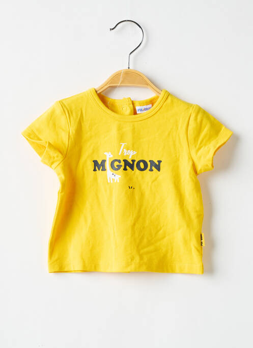 T-shirt jaune P'TIT BISOU pour garçon