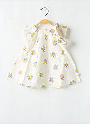 Robe mi-longue manches courtes manches courtes jaune P'TIT BISOU fille