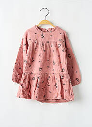 Robe mi-longue col rond manches longues rose MARESE fille