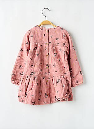 Robe mi-longue col rond manches longues rose MARESE fille