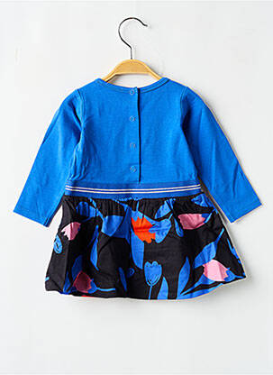 Robe mi-longue col rond manches longues bleu MARESE fille