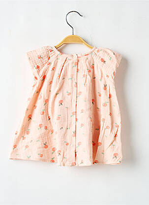 Robe mi-longue manches courtes manches courtes rose P'TIT BISOU fille