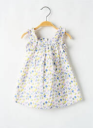 Robe mi-longue col carré fines bretelles blanc MARESE fille