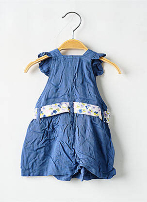 Robe mi-longue col carré fines bretelles bleu MARESE fille