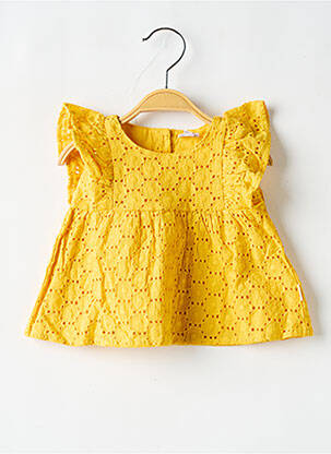 Blouse coupe évasée fines bretelles jaune P'TIT BISOU fille