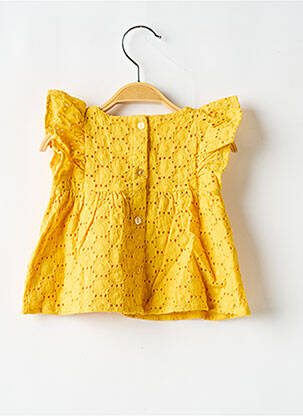 Blouse coupe évasée fines bretelles jaune P'TIT BISOU fille