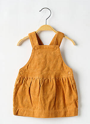 Robe mi-longue col carré fines bretelles marron P'TIT BISOU fille