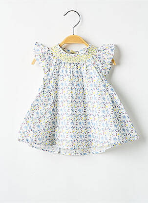 Robe mi-longue manches courtes manches courtes blanc MARESE fille