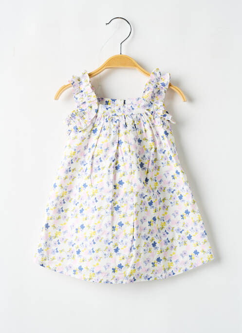 Robe mi-longue col carré fines bretelles blanc MARESE fille