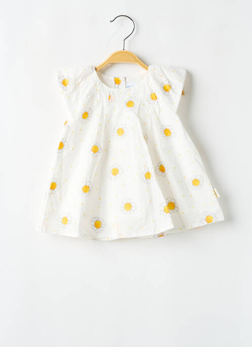 Robe mi-longue blanc P'TIT BISOU pour fille