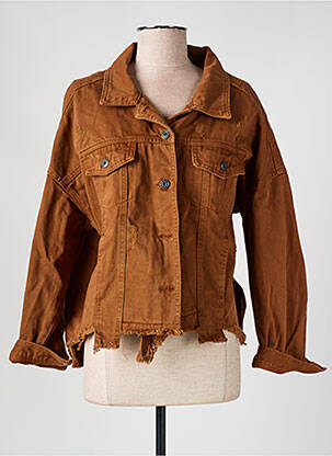 Veste casual col chemisier marron MELLY & CO femme