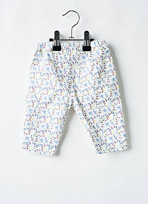 Pantalon droit tissage popeline taille élastique blanc MARESE fille