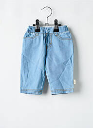 Jeans coupe droite stretch taille élastique bleu P'TIT BISOU fille