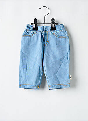 Jeans coupe droite stretch taille élastique bleu P'TIT BISOU fille