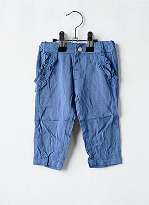 Pantalon slim tissage popeline taille ajustable bleu MARESE fille