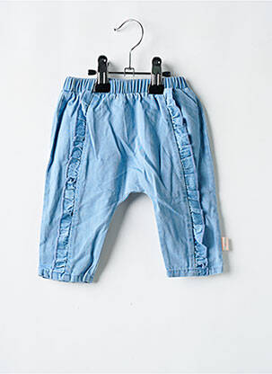 Jeans coupe droite stretch taille élastique bleu P'TIT BISOU fille
