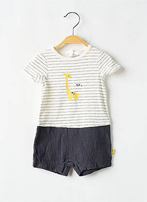 Combishort coupe cintrée manches courtes gris P'TIT BISOU fille