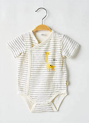 Body lingerie imprimé rayures beige P'TIT BISOU garcon
