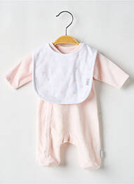 Pyjama fermeture pressionnée à l'entrejambe rose P'TIT BISOU fille