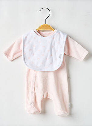 Pyjama fermeture pressionnée à l'entrejambe rose P'TIT BISOU fille