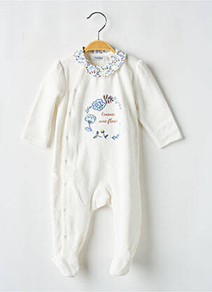 Pyjama fermeture pressionnée blanc MARESE fille