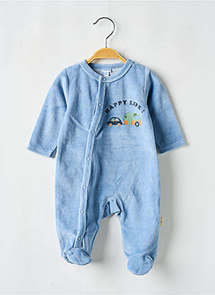 Pyjama fermeture pressionnée bleu P'TIT BISOU garcon