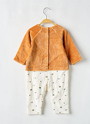 Combi-pantalon sérigraphie manches longues orange P'TIT BISOU garcon