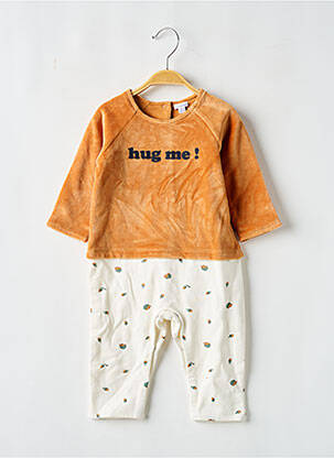 Combi-pantalon orange P'TIT BISOU pour garçon