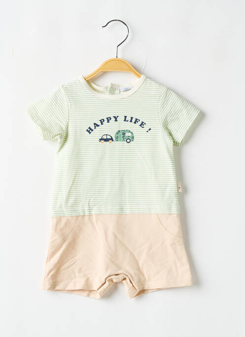 Combishort vert P'TIT BISOU pour garçon
