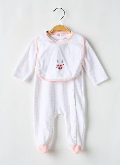 Pyjama blanc P'TIT BISOU pour fille