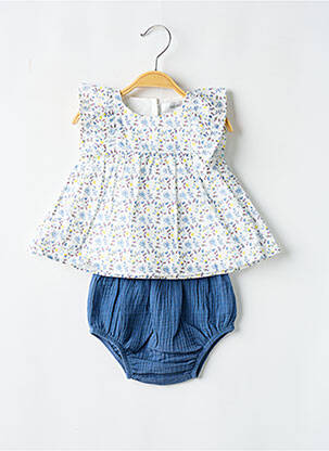 Ensemble short tissage popeline bleu MARESE fille