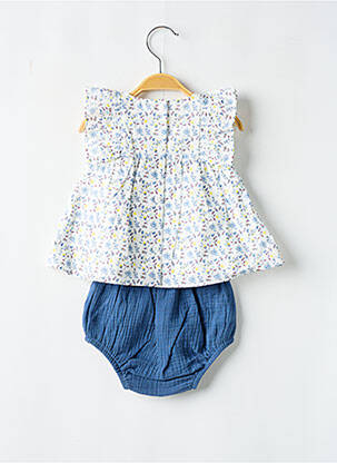 Ensemble short tissage popeline bleu MARESE fille