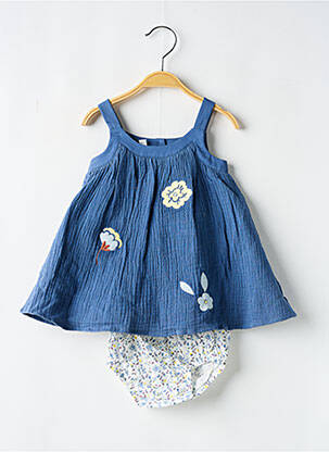Ensemble short tissage popeline bleu MARESE fille