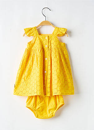 Ensemble short tissage popeline jaune P'TIT BISOU fille