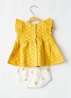 Ensemble short tissage popeline jaune P'TIT BISOU fille