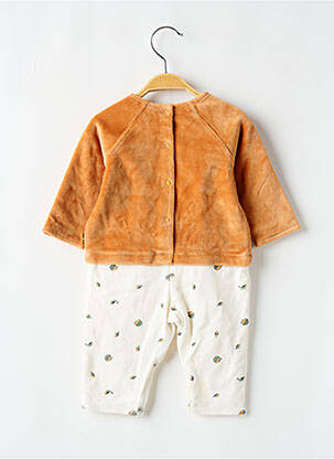 Combi-pantalon tissage velours manches longues orange P'TIT BISOU garcon