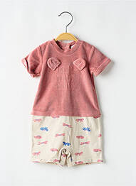Combishort tissage jersey manches courtes rose MARESE fille