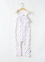 Combi-pantalon resserrée sur le bas fines bretelles blanc NANO & NANETTE fille