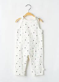 Combi-pantalon col rond sans manche blanc P'TIT BISOU garcon