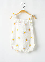 Barboteuse tissage popeline blanc P'TIT BISOU fille